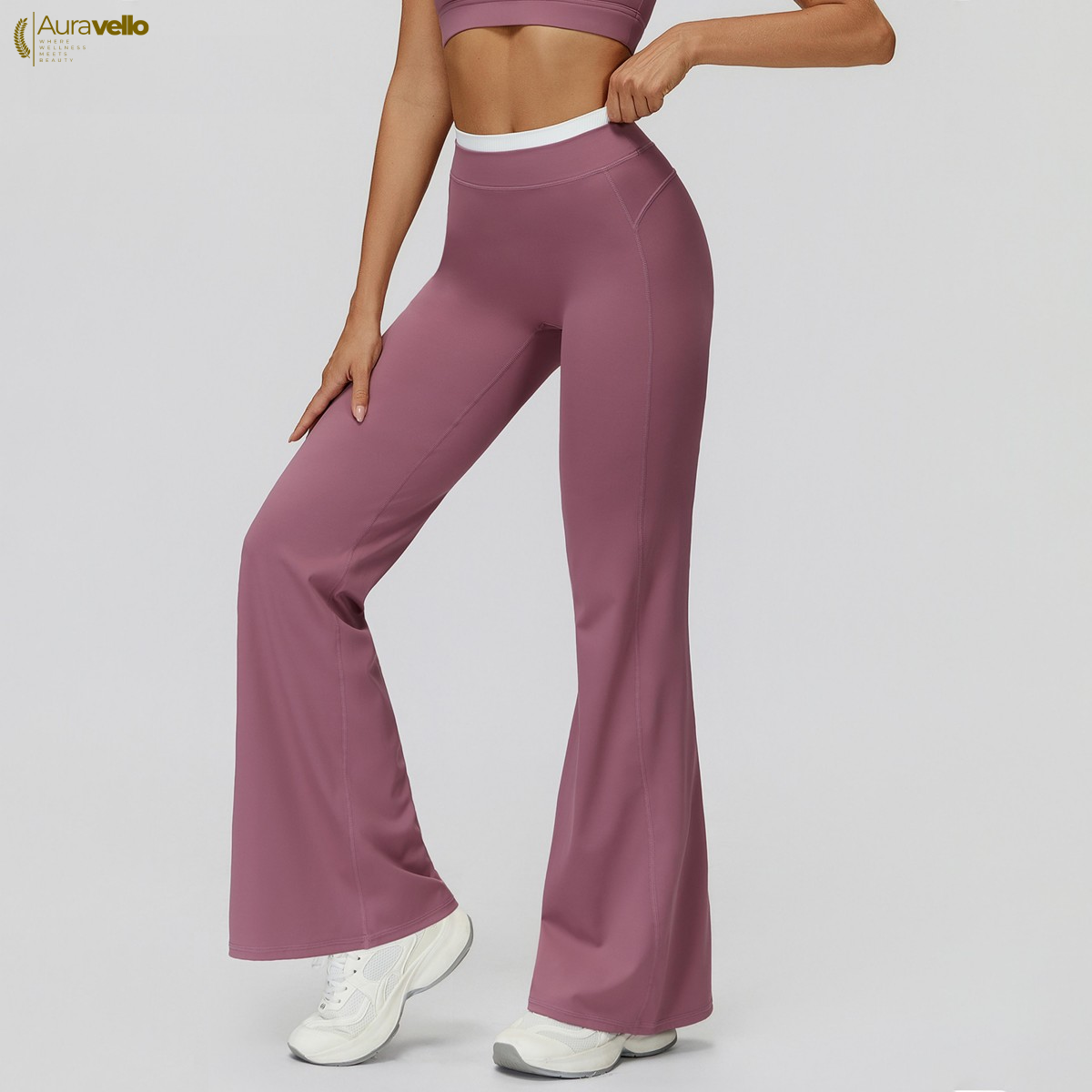 Silk Glide Waisted Wide-Leg Leggings
